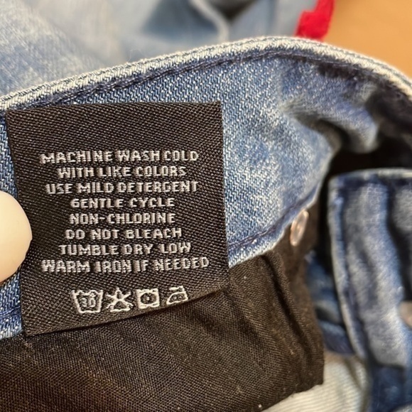 Standards & Practices Meryl Grommet Detail Wide Leg Jeans Cotton NWT Sz 14 - Picture 6 of 9